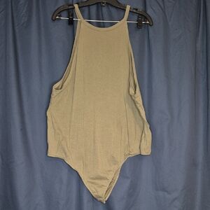 Derek Heart Taupe Sleeveless Bodysuit
